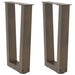 Salongbordben V-formet 2 stk naturstål 28 x (42-43,3) cm stål