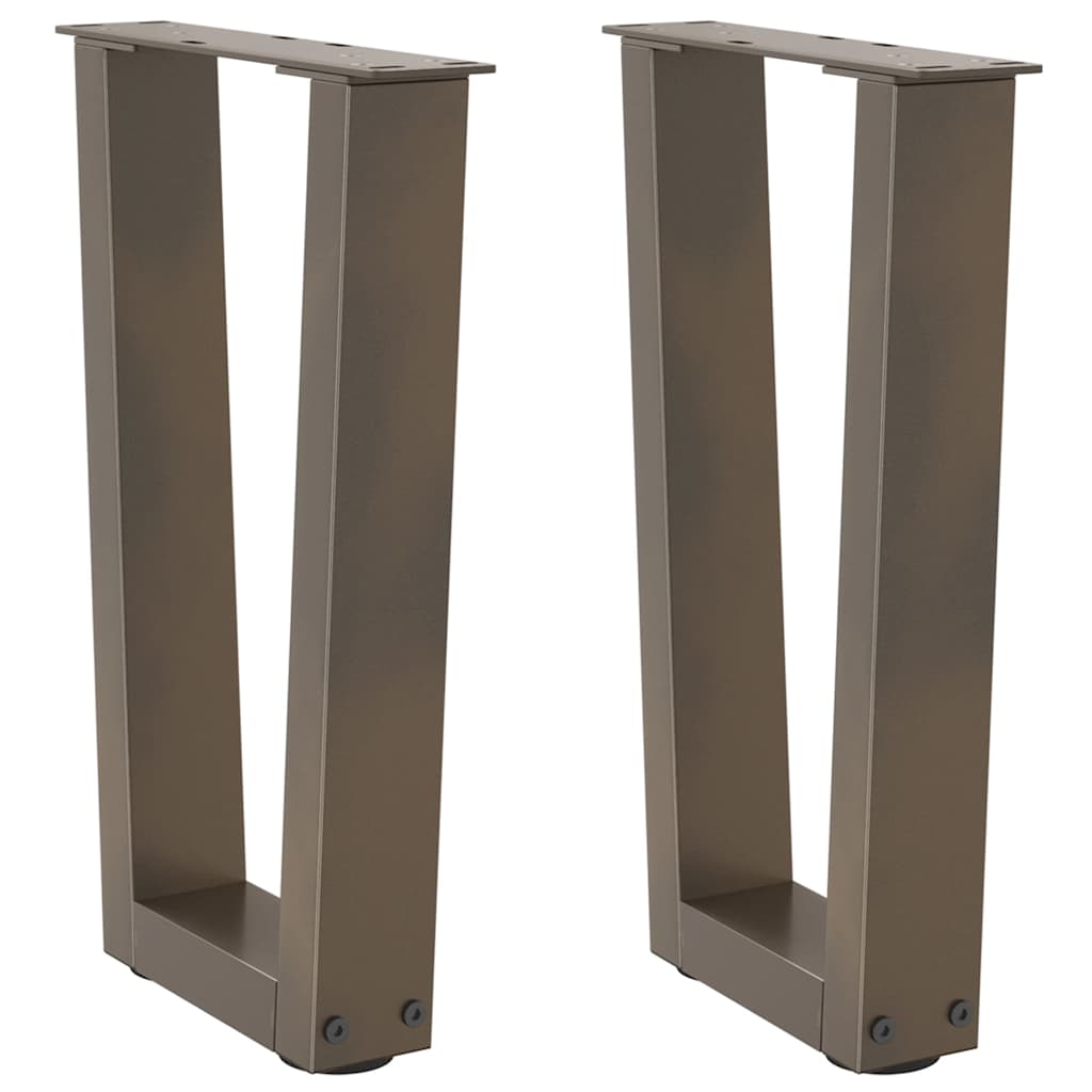 Salongbordben V-formet 2 stk naturstål 28 x (42-43,3) cm stål