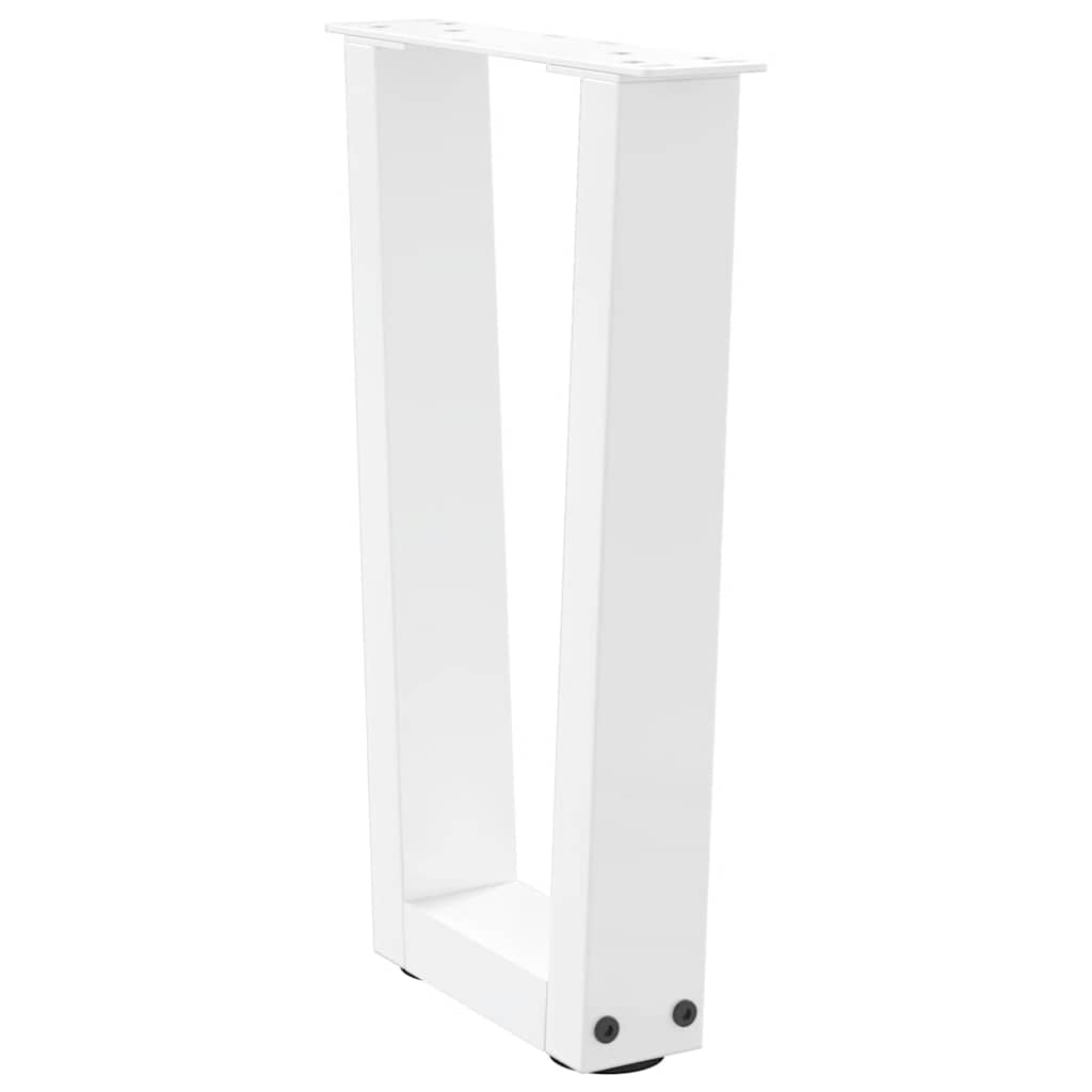 Salongbordben V-formet 2 stk hvit 38 x (42-43,3) cm stål