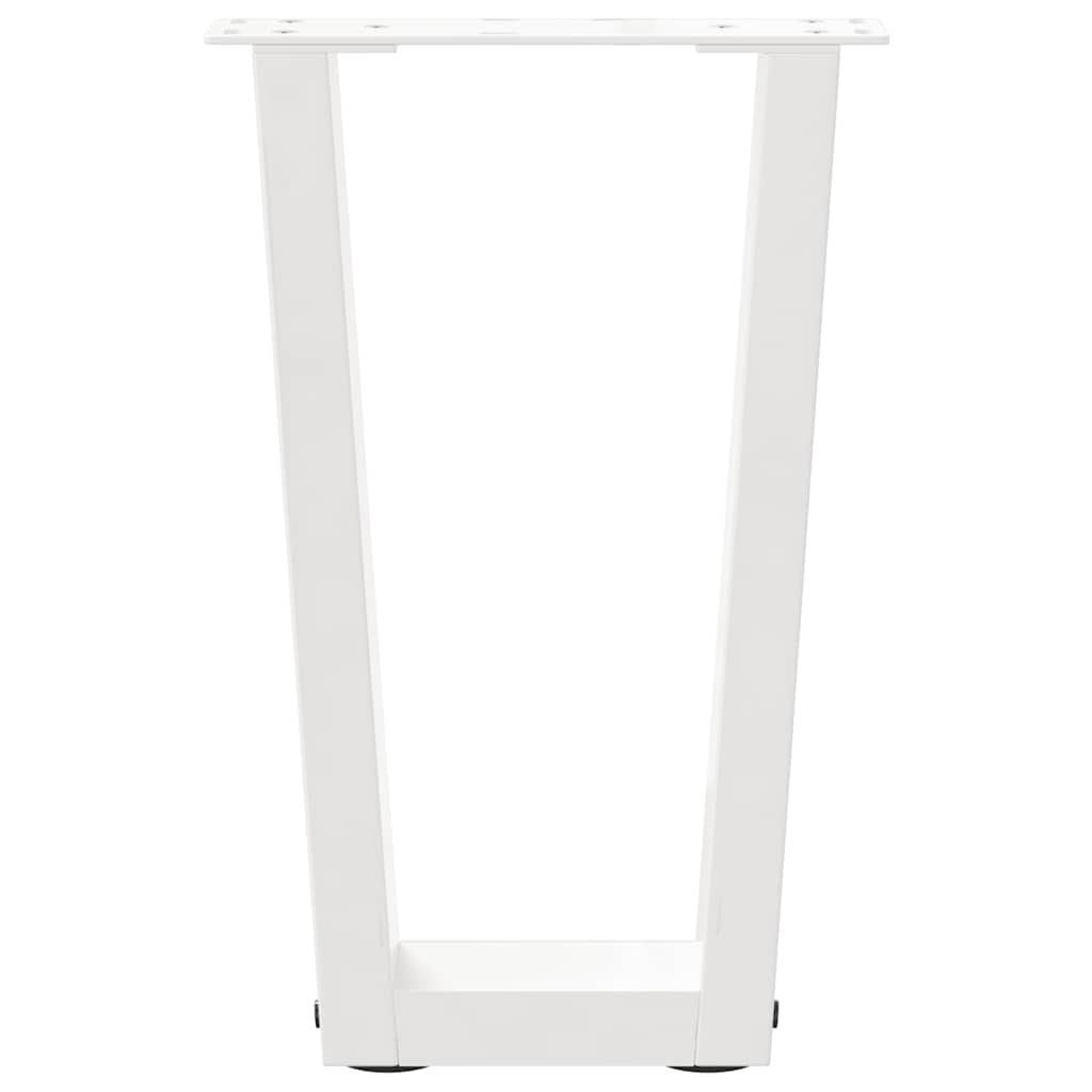 Salongbordben V-formet 2 stk hvit 38 x (42-43,3) cm stål