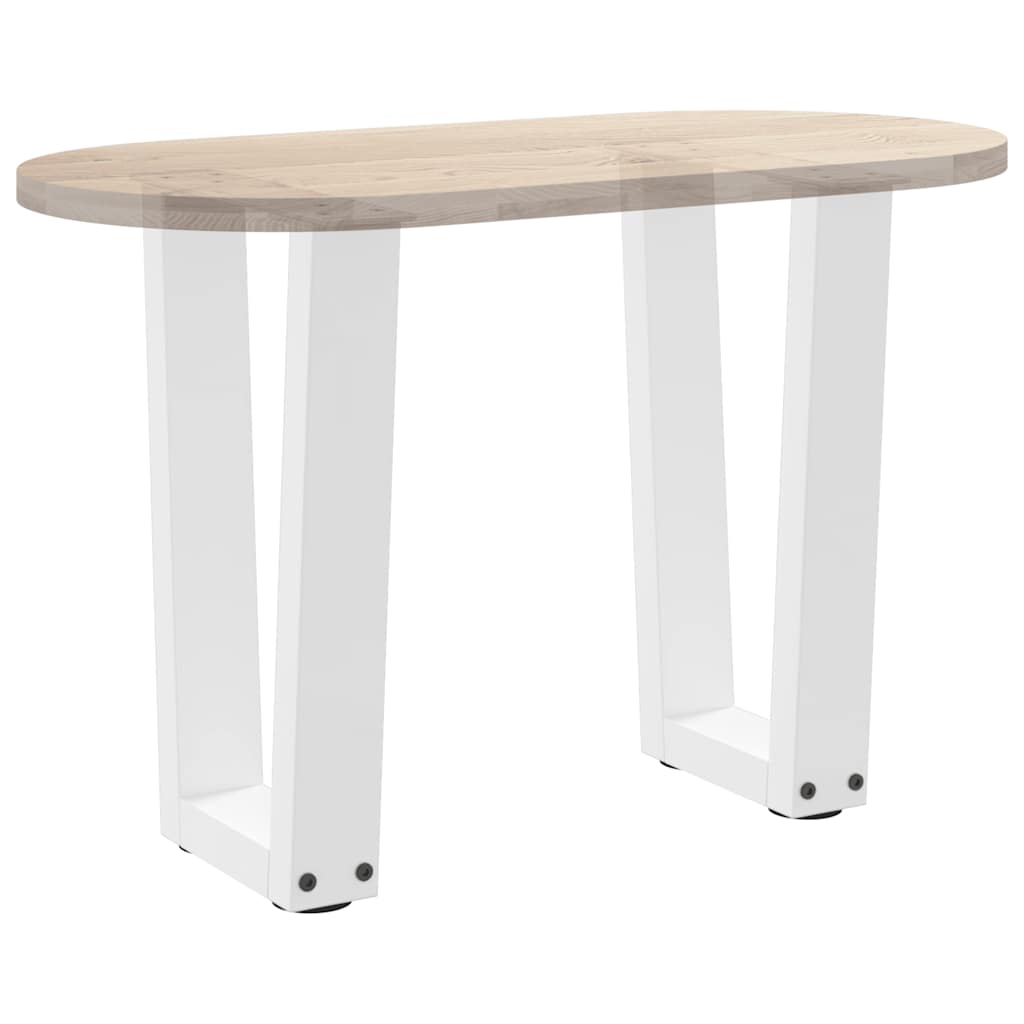 Salongbordben V-formet 2 stk hvit 38 x (42-43,3) cm stål