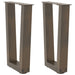 Salongbordben V-formet 2 stk naturstål 38 x (42-43,3) cm stål
