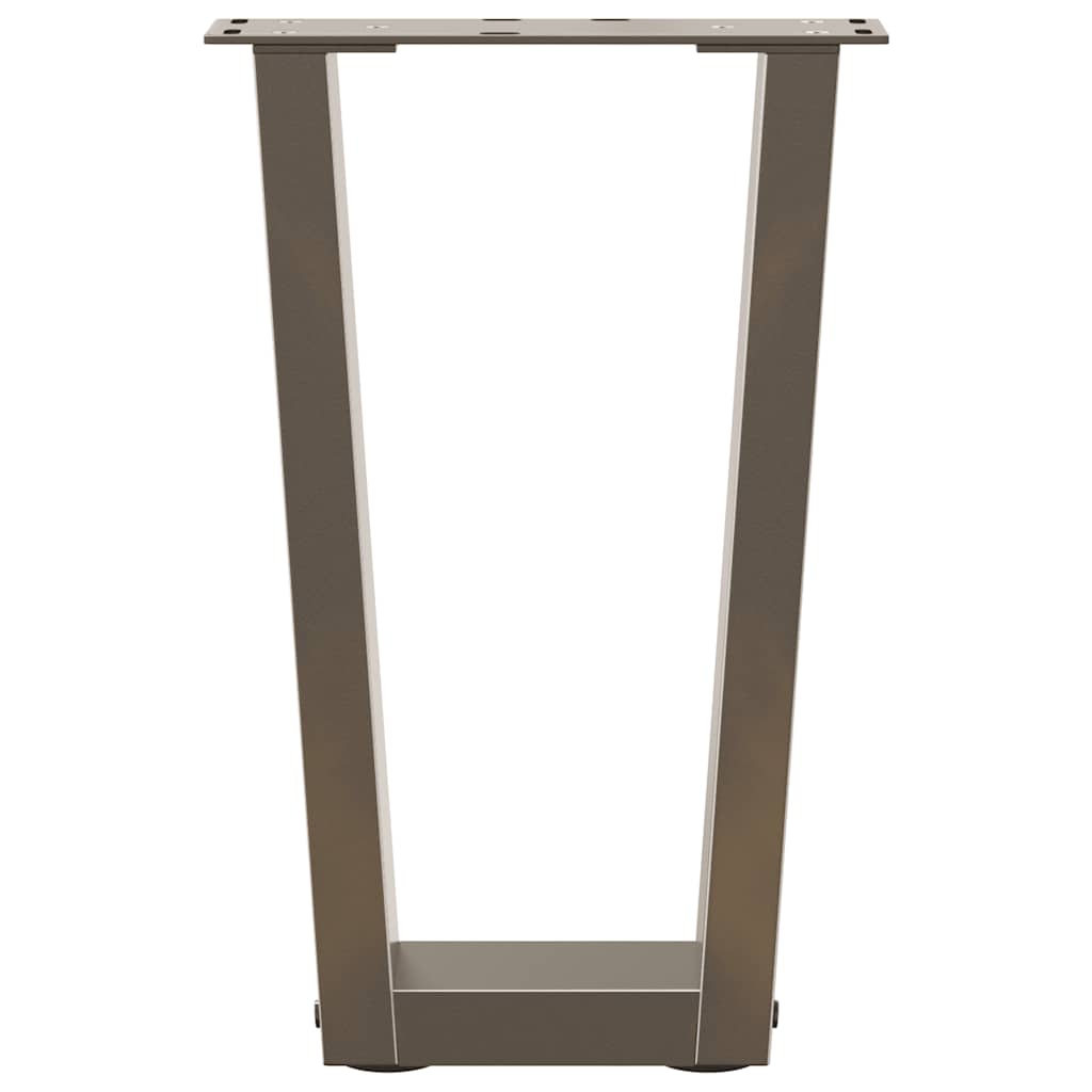 Salongbordben V-formet 2 stk naturstål 38 x (42-43,3) cm stål