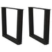 Salongbordben V-formet 2 stk svart 50x(42-43,3) cm stål