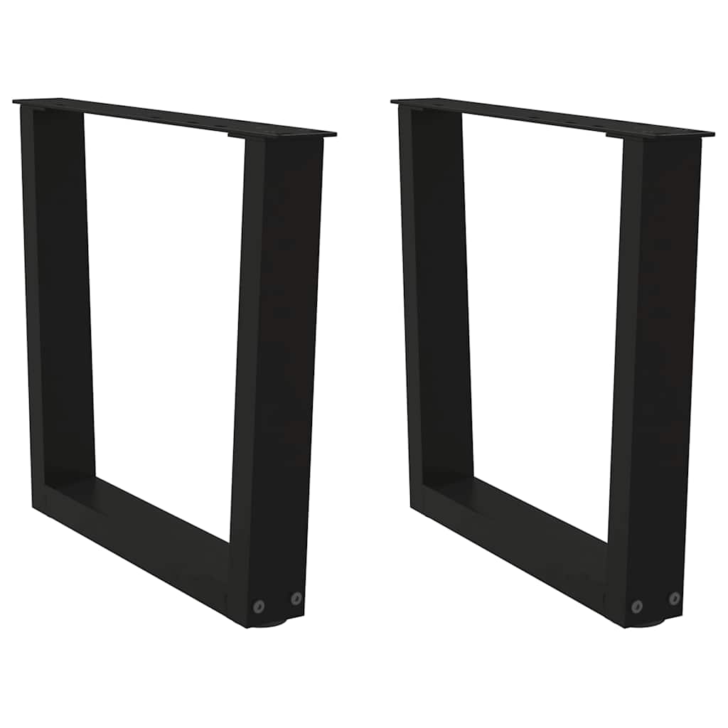 Salongbordben V-formet 2 stk svart 50x(42-43,3) cm stål