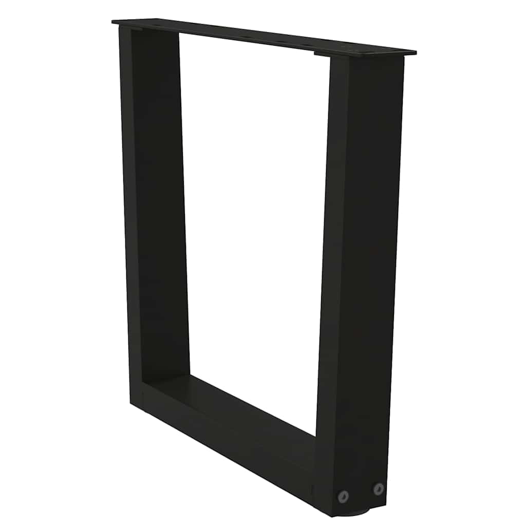 Salongbordben V-formet 2 stk svart 50x(42-43,3) cm stål