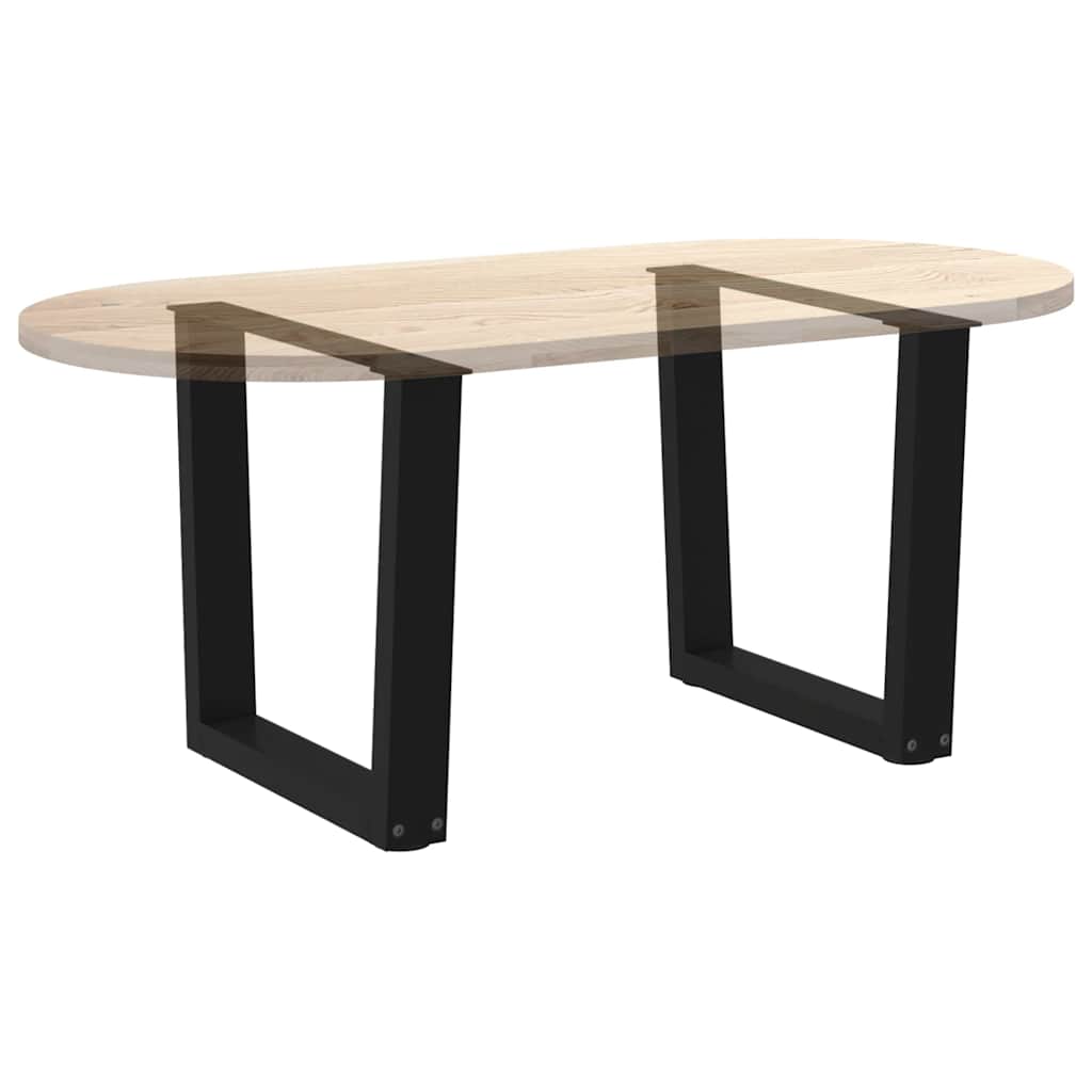 Salongbordben V-formet 2 stk svart 50x(42-43,3) cm stål