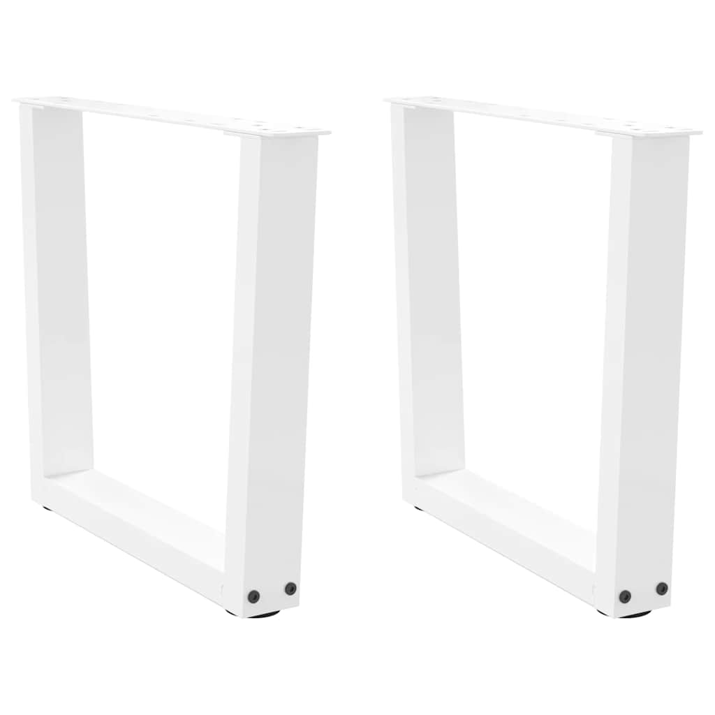 Salongbordben V-formet 2 stk hvit 50x(42-43,3) cm stål