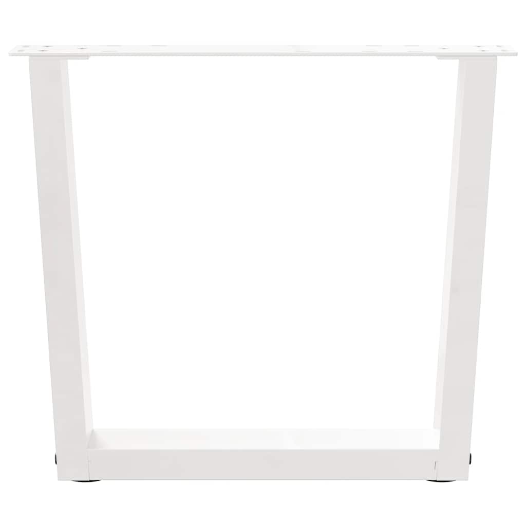 Salongbordben V-formet 2 stk hvit 50x(42-43,3) cm stål
