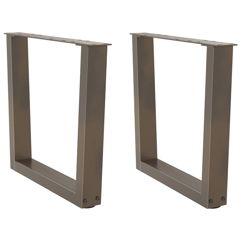 Salongbordben V-formet 2 stk naturstål 50x(42-43,3) cm stål