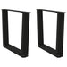 Salongbordben V-formet 2 stk svart 60 x (42-43,3) cm stål