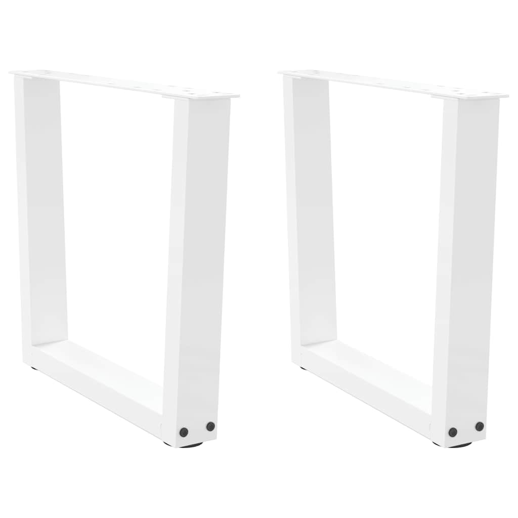 Salongbordben V-formet 2 stk hvit 60 x (42-43,3) cm stål