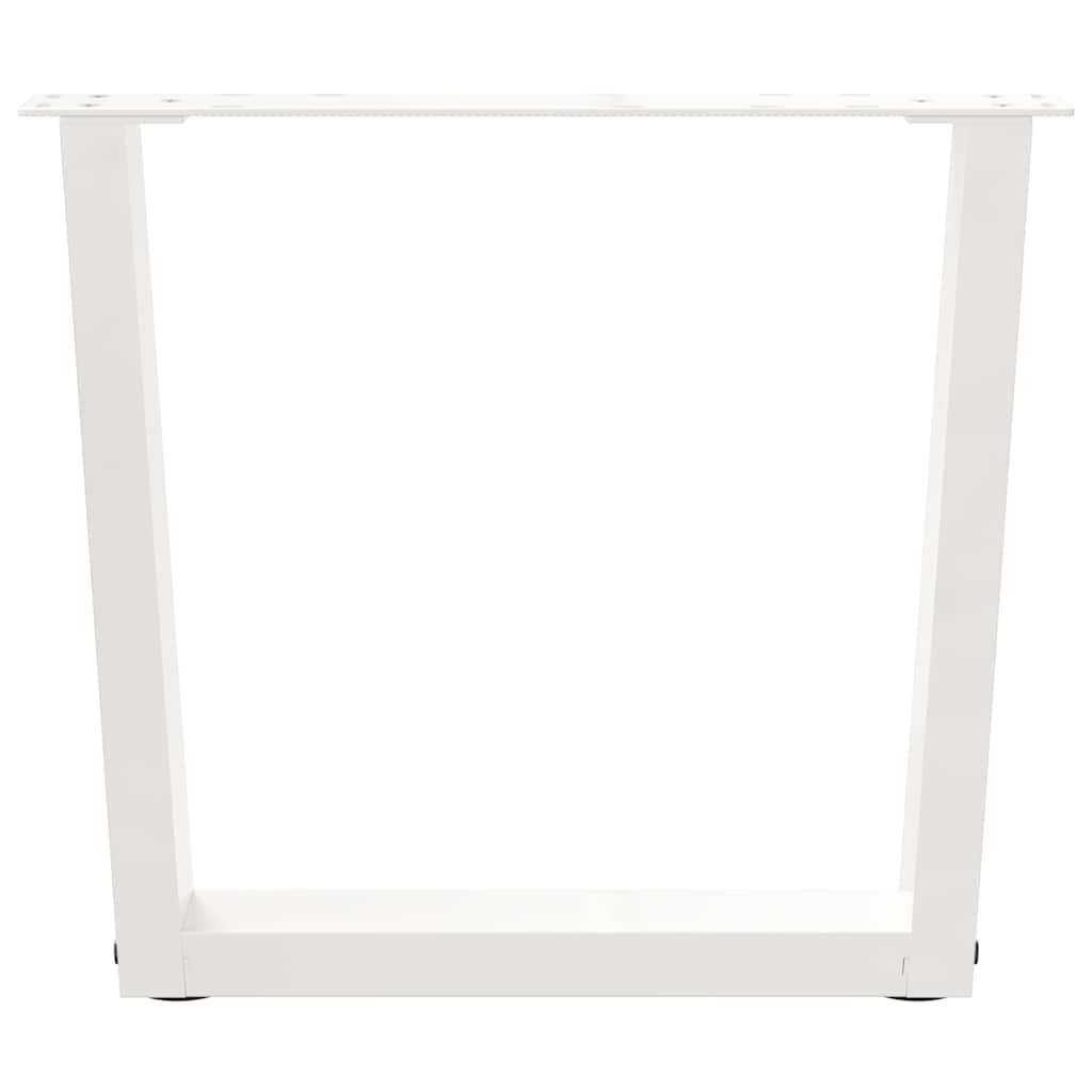 Salongbordben V-formet 2 stk hvit 60 x (42-43,3) cm stål