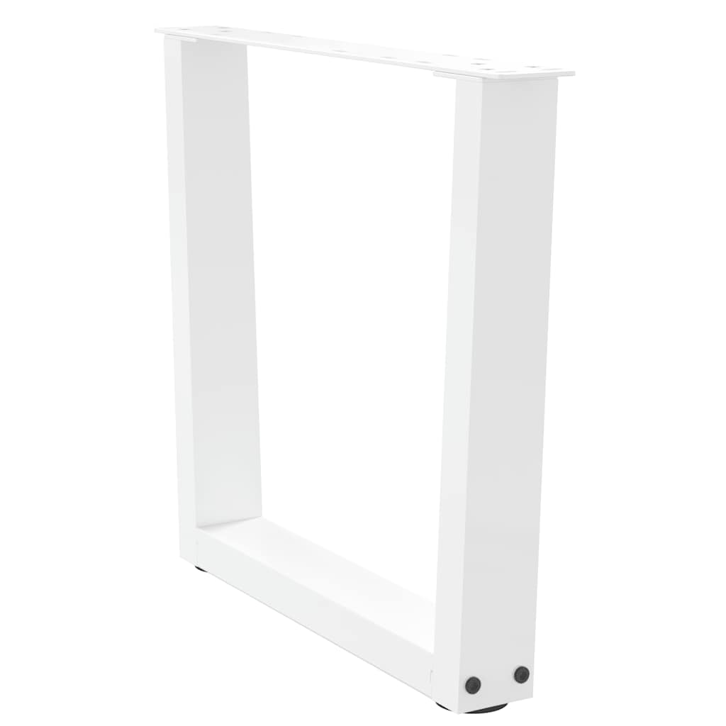 Salongbordben V-formet 2 stk hvit 60 x (42-43,3) cm stål