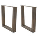 Salongbordben V-formet 2 stk naturstål 60 x (42-43,3) cm stål