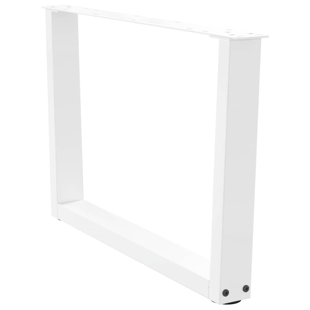 Salongbordben V-formet 2 stk hvit 70 x (42-43,3) cm stål