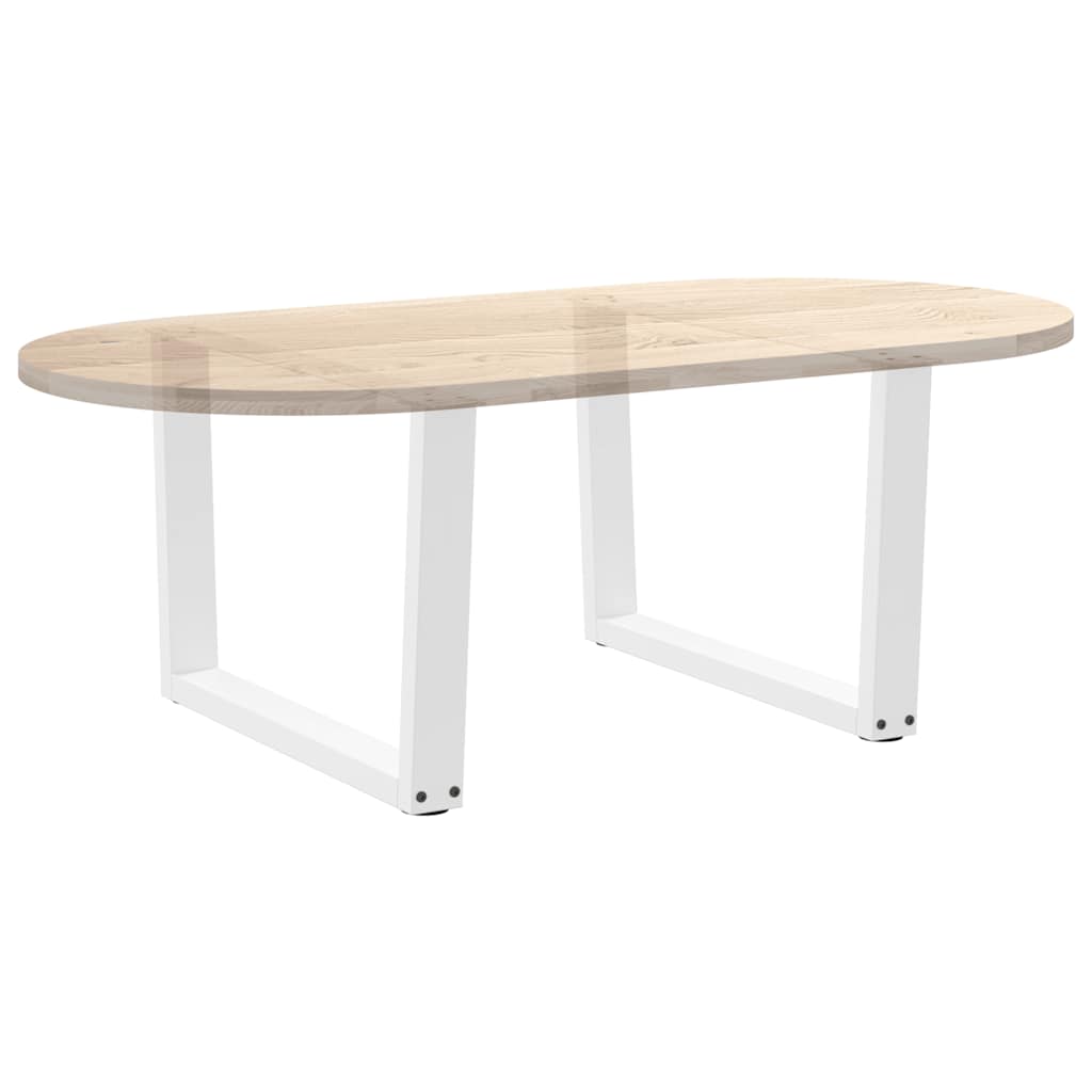 Salongbordben V-formet 2 stk hvit 70 x (42-43,3) cm stål