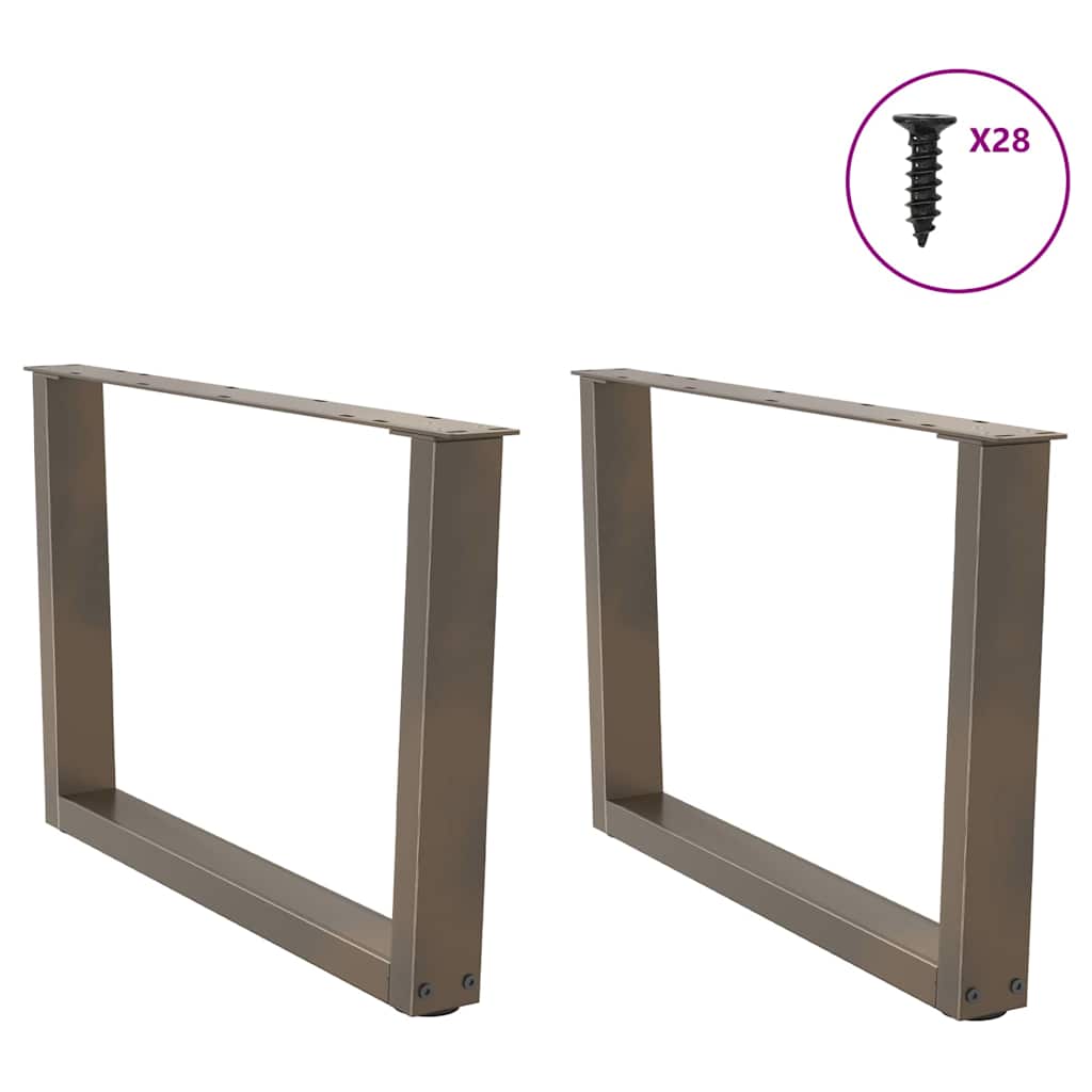 Salongbordben V-formet 2 stk naturstål 70 x (42-43,3) cm stål