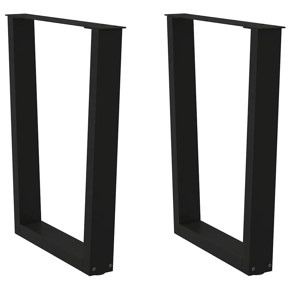 Spisebordben V-formet 2 stk svart 60 x (72-73,3) cm stål