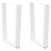 Spisebordben V-formet 2 stk hvit 60 x (72-73,3) cm stål vidaXL