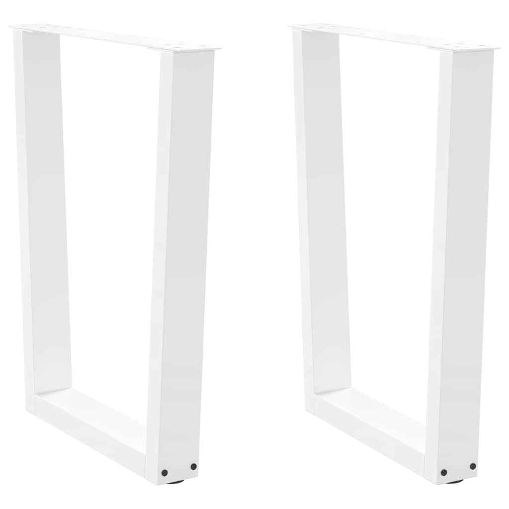 Spisebordben V-formet 2 stk hvit 60 x (72-73,3) cm stål vidaXL