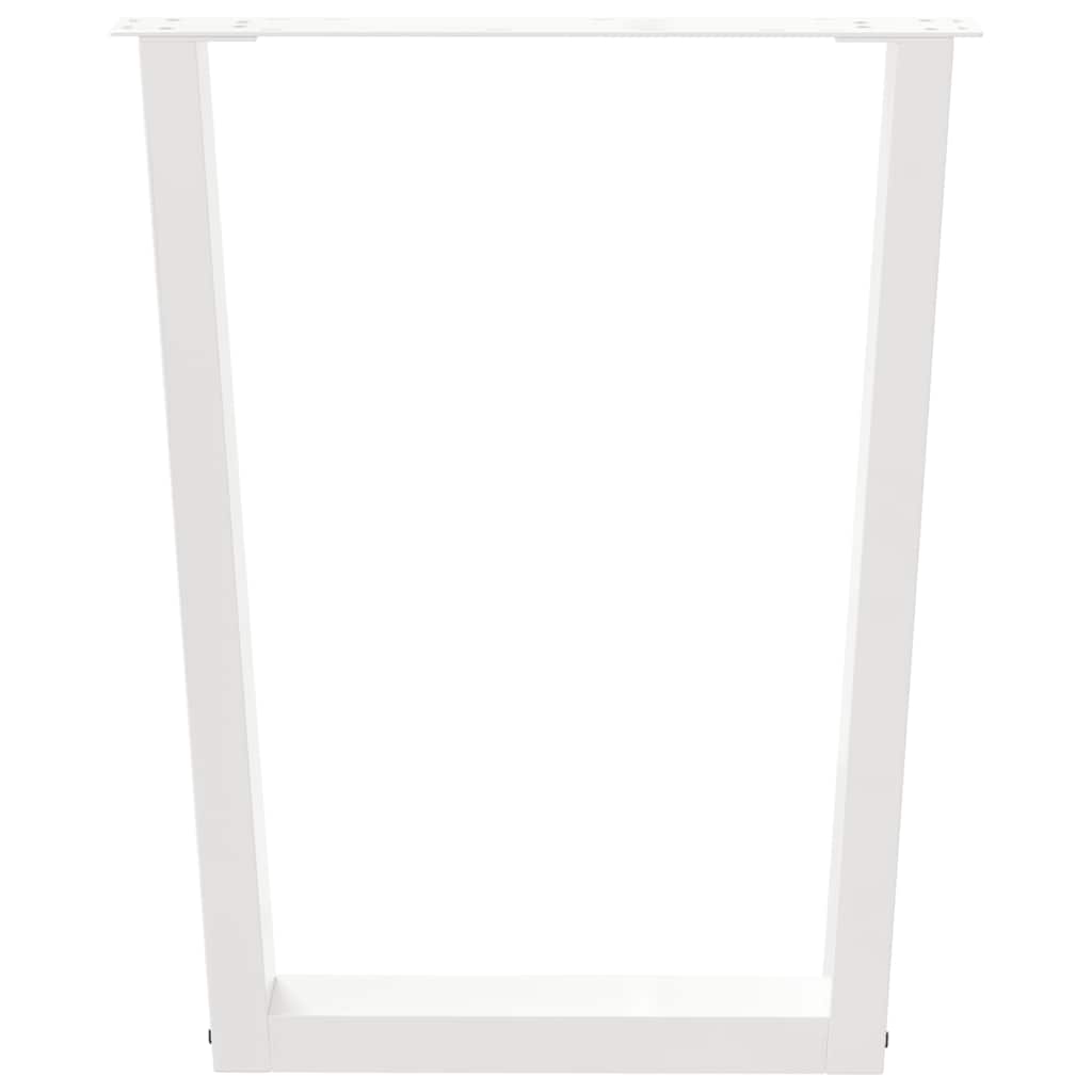 Spisebordben V-formet 2 stk hvit 60 x (72-73,3) cm stål vidaXL