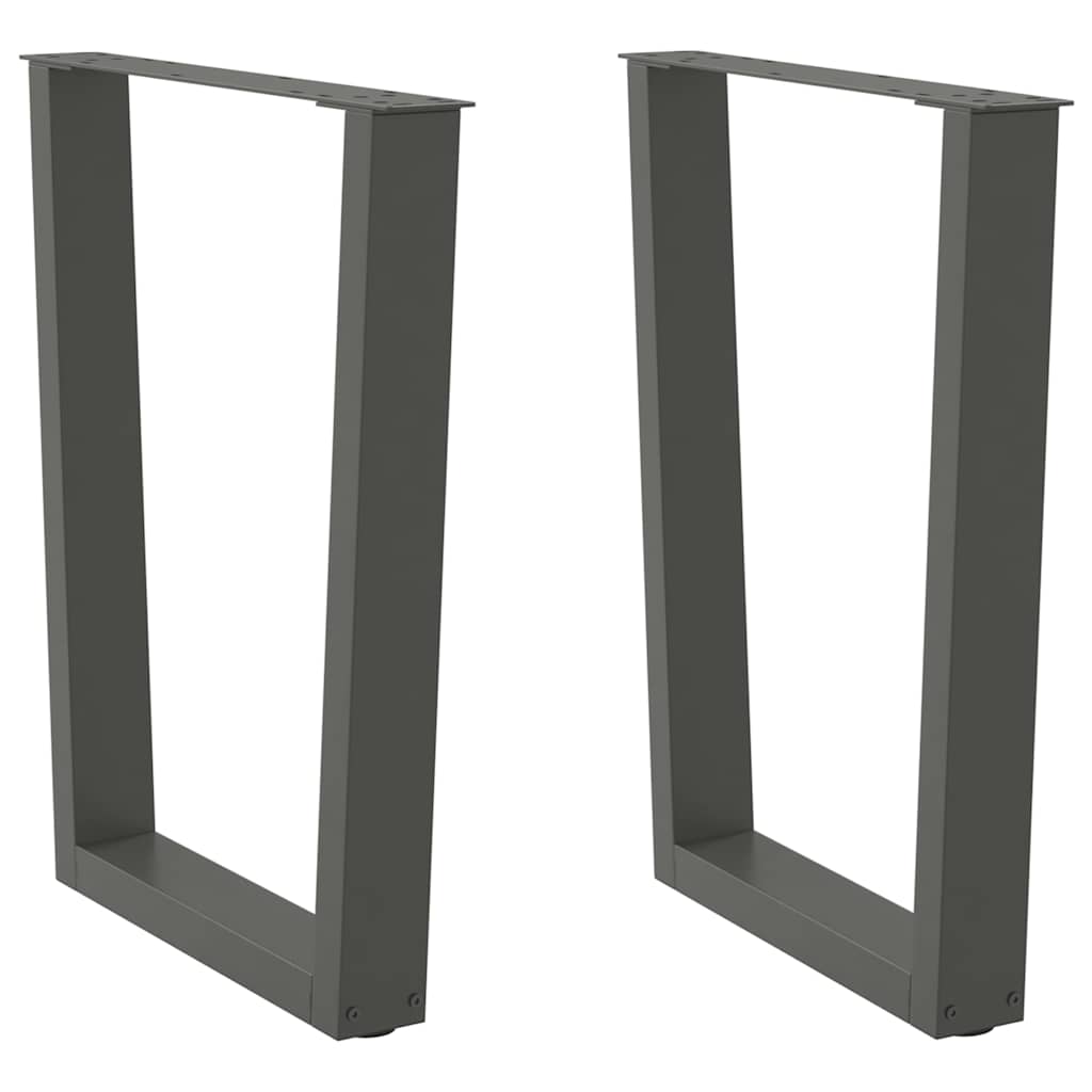 Spisebordben V-formet 2 stk antrasitt 60 x (72-73,3) cm stål