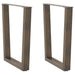 Spisebordben V-formet 2 stk naturstål 60 x (72-73,3) cm stål