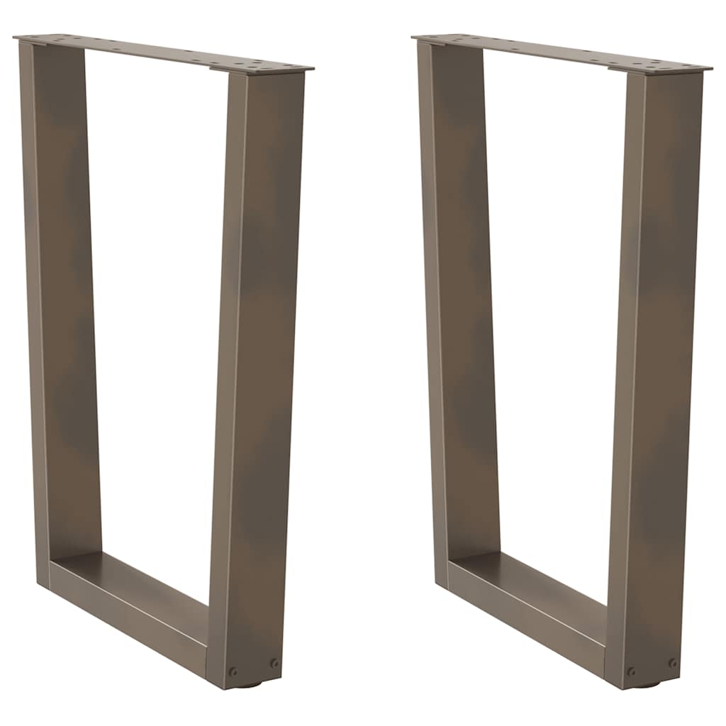 Spisebordben V-formet 2 stk naturstål 70 x (72-73,3) cm stål