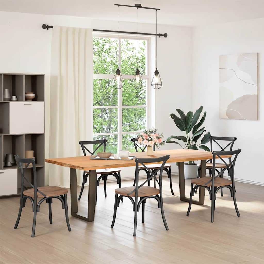 Spisebordben V-formet 2 stk naturstål 70 x (72-73,3) cm stål