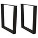 Spisebordben V-formet 2 stk svart 80 x (72-73,3) cm stål