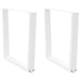 Spisebordben V-formet 2 stk hvit 80 x (72-73,3) cm stål