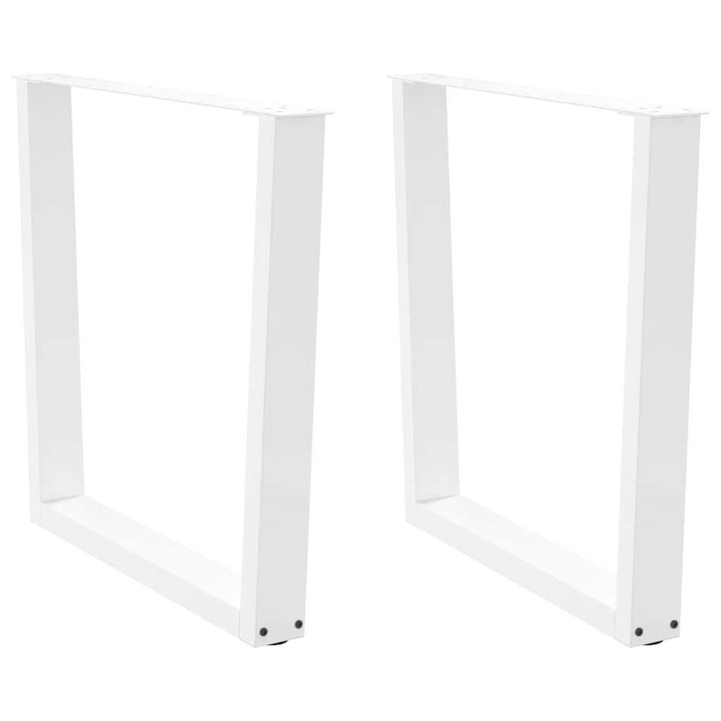 Spisebordben V-formet 2 stk hvit 80 x (72-73,3) cm stål