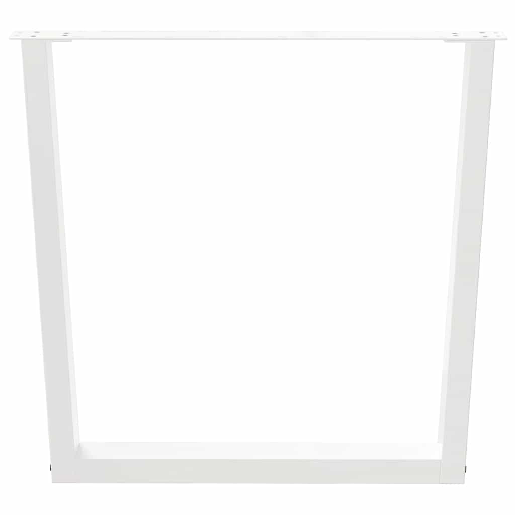 Spisebordben V-formet 2 stk hvit 80 x (72-73,3) cm stål