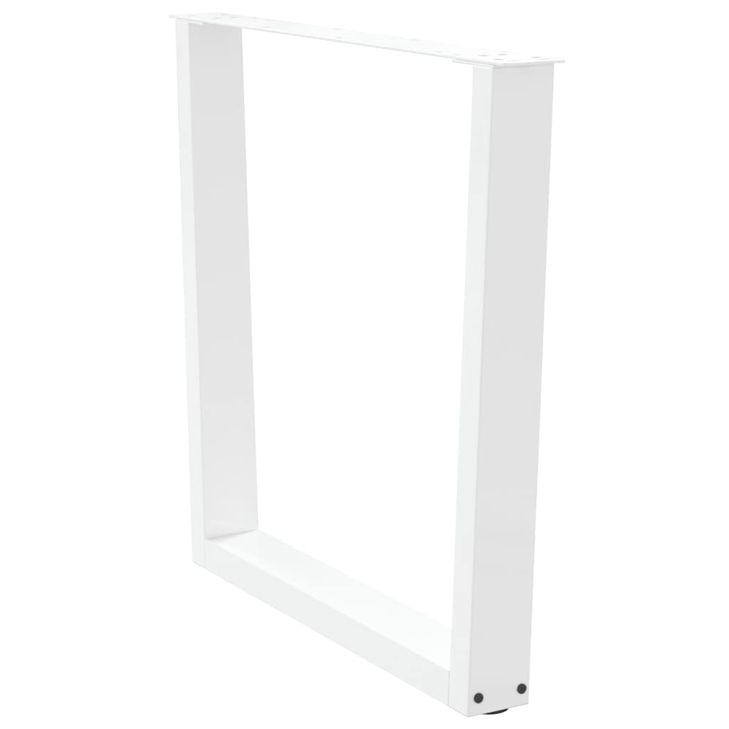 Spisebordben V-formet 2 stk hvit 80 x (72-73,3) cm stål