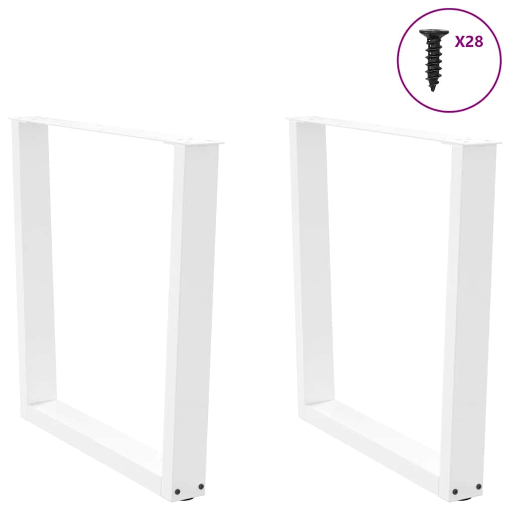 Spisebordben V-formet 2 stk hvit 80 x (72-73,3) cm stål