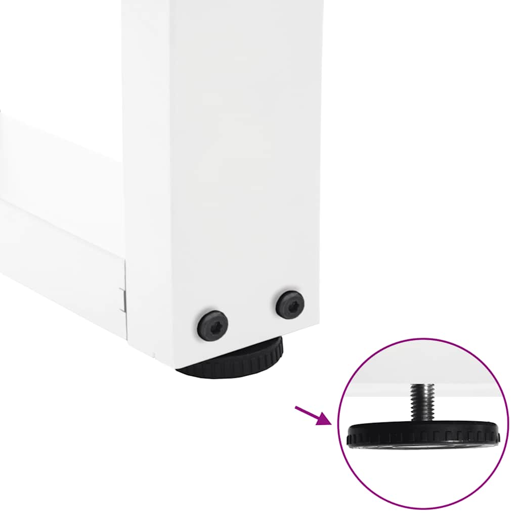 Spisebordben V-formet 2 stk hvit 80 x (72-73,3) cm stål