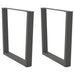 Spisebordben V-formet 2 stk antrasitt 80 x (72-73,3) cm stål