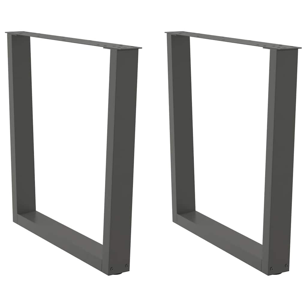 Spisebordben V-formet 2 stk antrasitt 80 x (72-73,3) cm stål