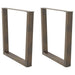 Spisebordben V-formet 2 stk naturstål 80 x (72-73,3) cm stål