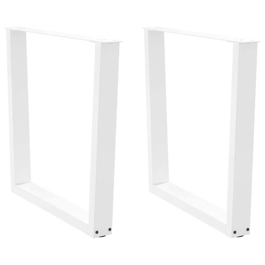 Spisebordben V-formet 2 stk hvit 90 x (72-73,3) cm stål