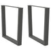 Spisebordben V-formet 2 stk antrasitt 90 x (72-73,3) cm stål