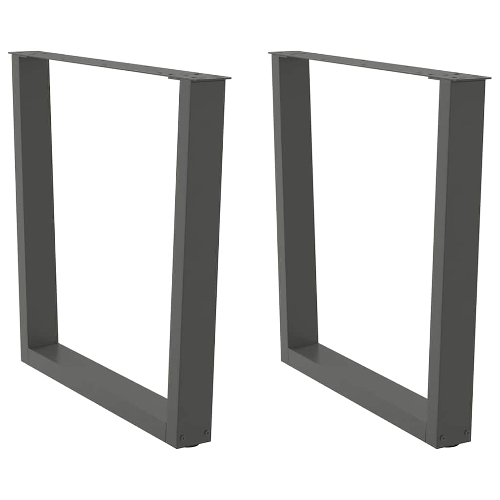 Spisebordben V-formet 2 stk antrasitt 90 x (72-73,3) cm stål