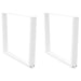 Spisebordben V-formet 2 stk hvit 100x(72-73,3) cm stål