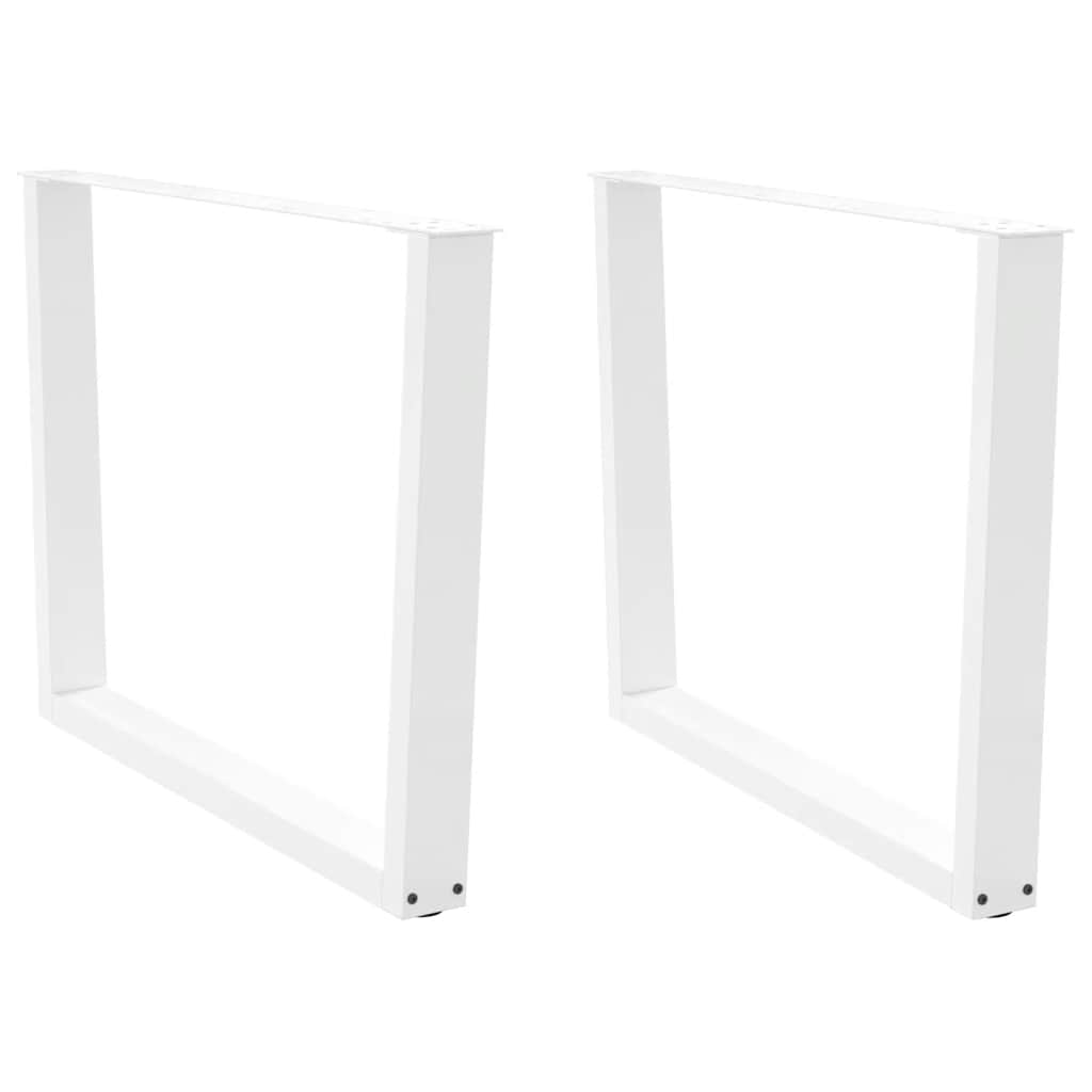 Spisebordben V-formet 2 stk hvit 100x(72-73,3) cm stål