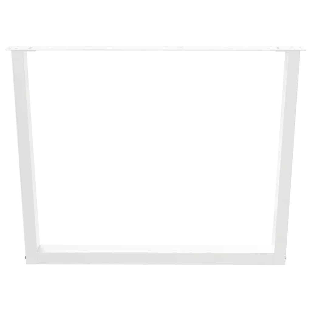 Spisebordben V-formet 2 stk hvit 100x(72-73,3) cm stål