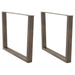 Spisebordben V-formet 2 stk naturstål 100x(72-73,3) cm stål