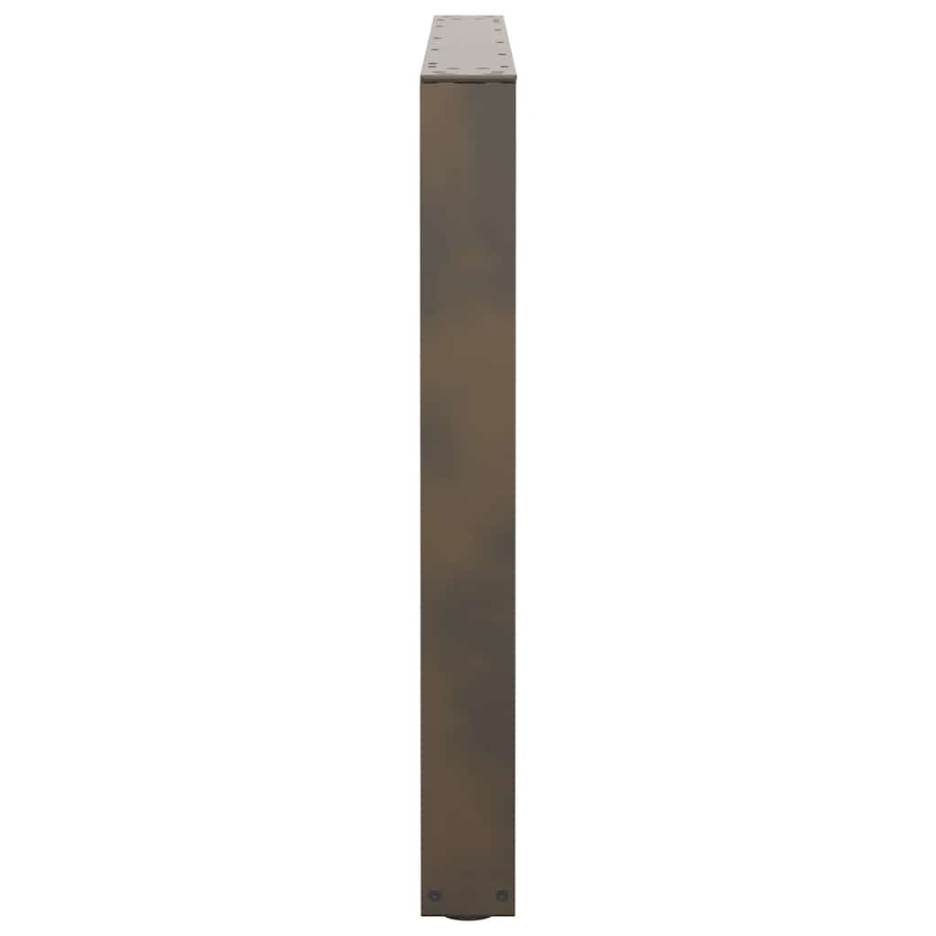 Spisebordben V-formet 2 stk naturstål 100x(72-73,3) cm stål