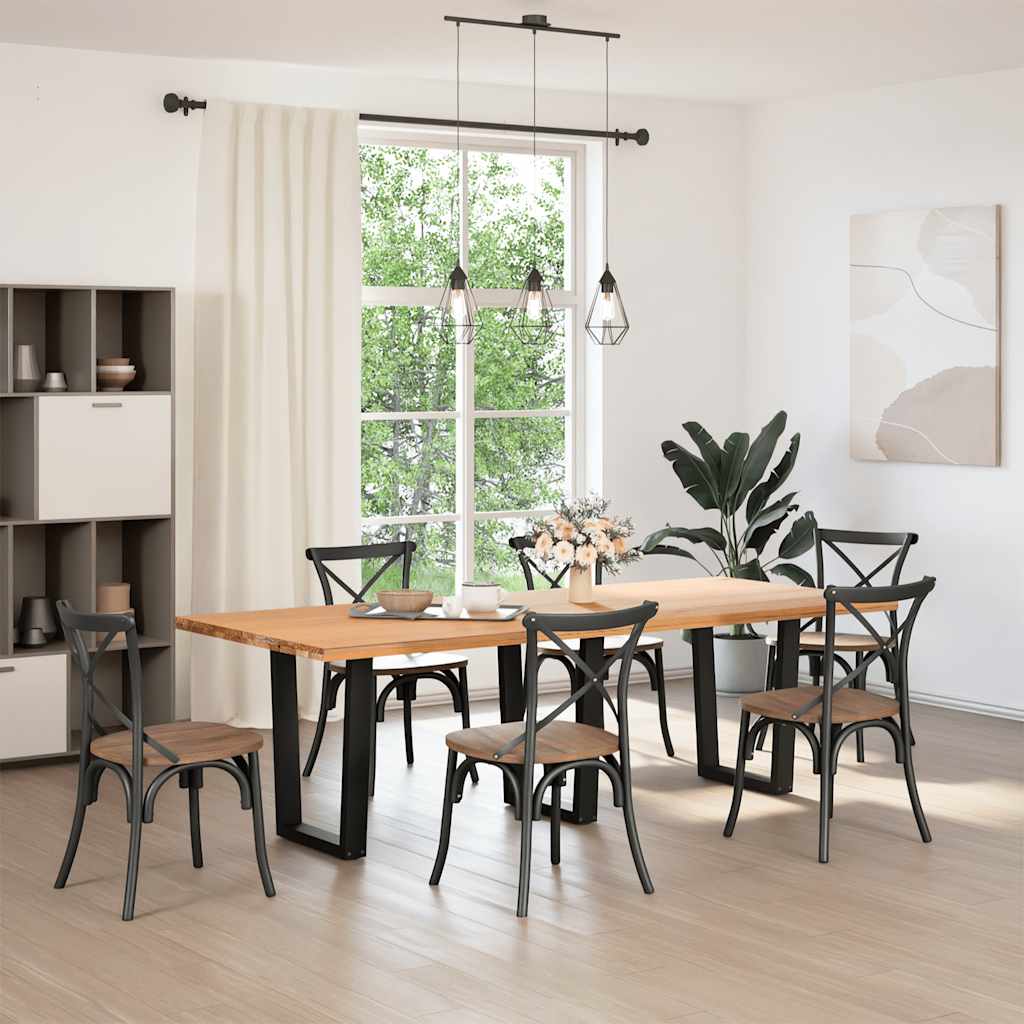 Spisebordben V-formet 3 stk svart 70 x (72-73,3) cm stål
