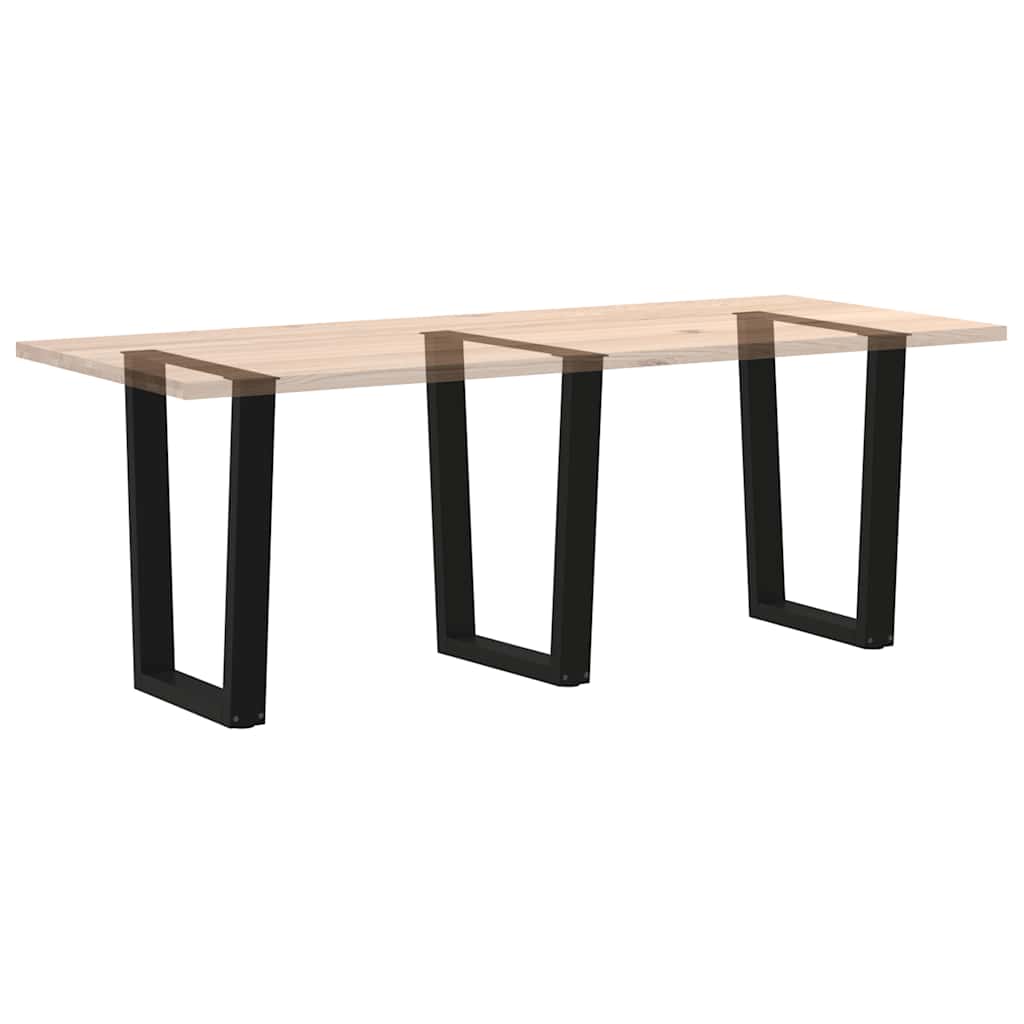 Spisebordben V-formet 3 stk svart 70 x (72-73,3) cm stål